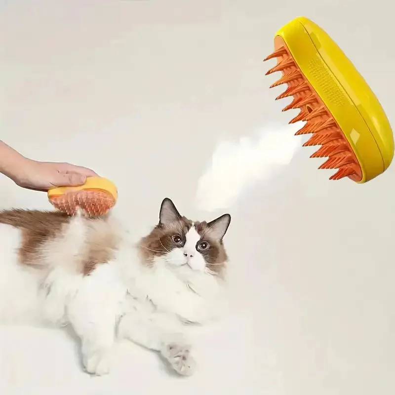 

Pet Grooming Brush Electric Spray Water Spray Kitten Pet Comb Soft Silicone Depilation Cat Dog Steam Brush Grooming Supplies