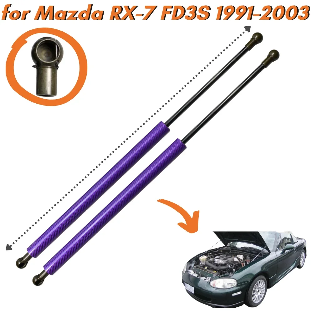 

9 Colors Carbon Fiber Front Bonnet Hood Gas Struts Springs for Mazda RX7 RX-7 FD3S 1991-2003 Lift Support Shock Absorber Damper