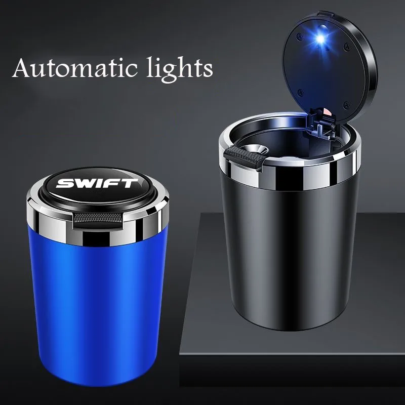 New multifunctional car ashtray with LED light one touch open lid cigar cup suitable for  Suzuki SWIFT auto parts