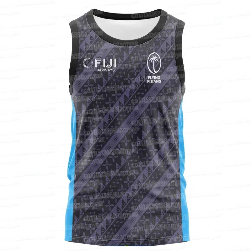 2026 Fiji Rugby Ärmelloses Trainings-Tanktop Sommer Neues Tanktop Atmungsaktives Schnelltrocknendes Sweatshirt Tanktop Familien-Match – Detail 3