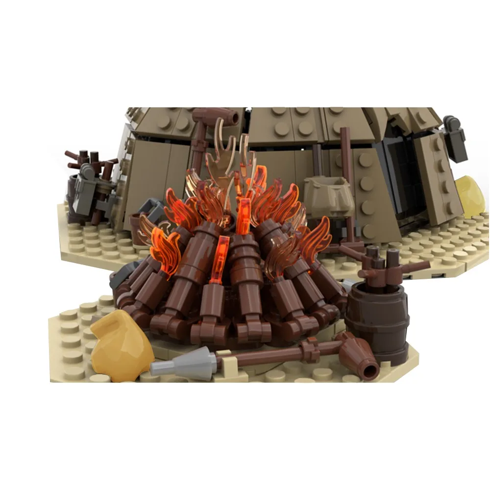 Star Movie Desert House Tusken Raider Urtya Tent Campfire / Village on Tatooi Sand People Huts Building Blocks Toys