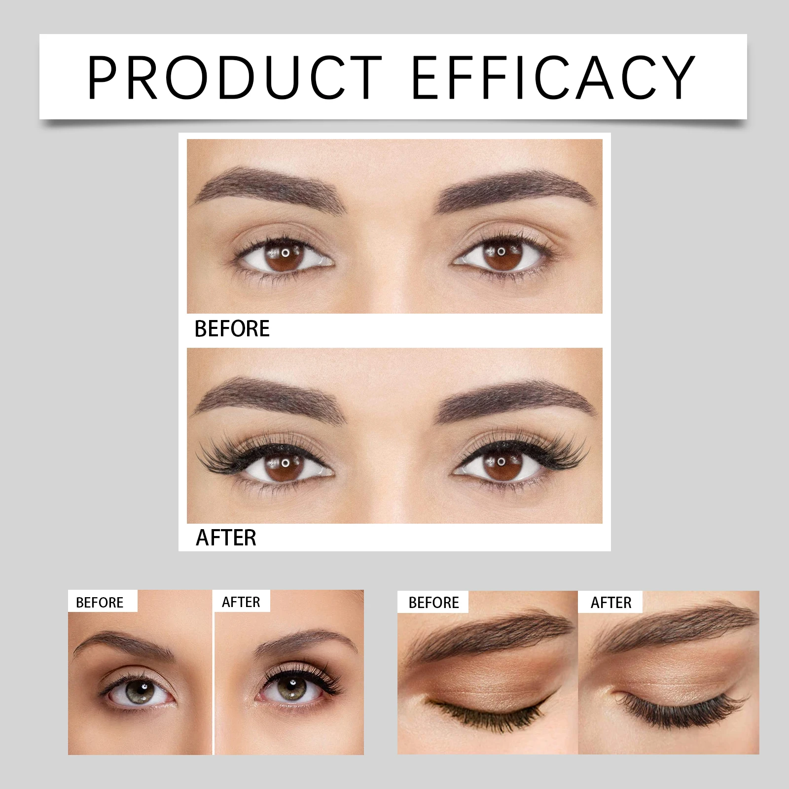 Eelhope Mascara waterproof per ciglia 4D - Formula nera allungante e volumizzante, asciugatura rapida, abbigliamento duraturo