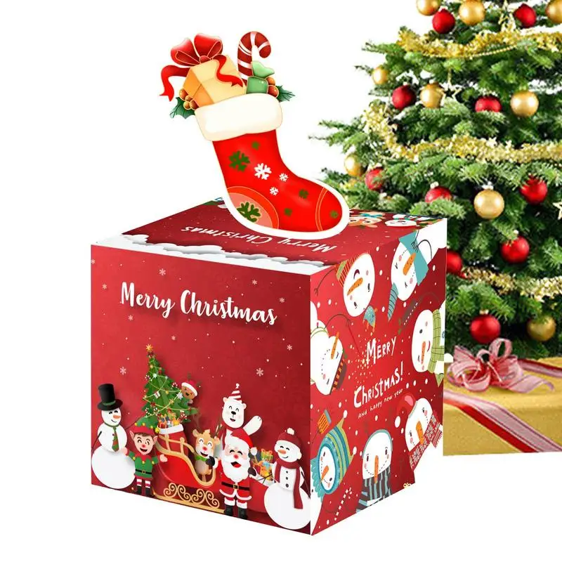 Money Pull Box For Cash Christmas Stockings Design Boxes For Cash With Pull Out Surprise Merry Christmas Cash Box Fun & Loving