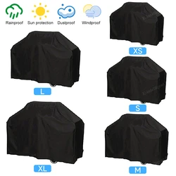 Cubierta negra impermeable para barbacoa, accesorios para barbacoa al aire libre, antipolvo, lluvia, Gas, carbón, cubierta protectora para barbacoa eléctrica