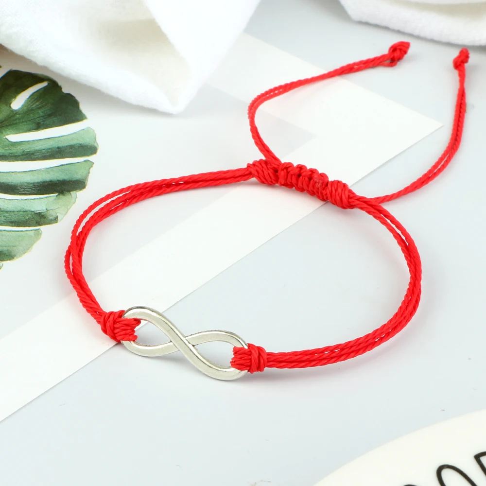 فضية اللون إنفينيتي مضفر سوار للنساء الرجال 26 نمط سحر قابل للتعديل حبل الصداقة أساور موضة الأزواج مجوهرات #3