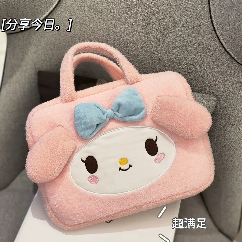 New Sanrio Kuromi Plush Laptop Bag 14in 16.1in Melody Cute Large Capacity Tablet Organizer Cartoon Handbag Laptop Case