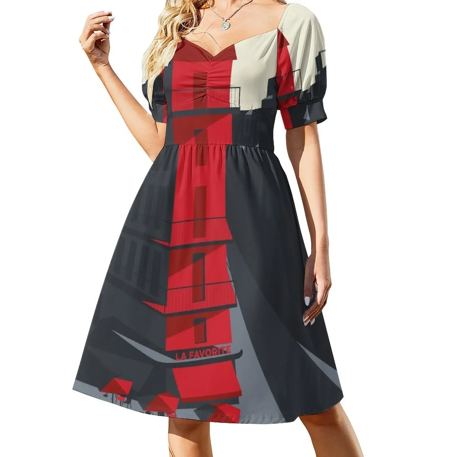 

Paris Balcony Short-Sleeved Dress women's evening dresses woman dress