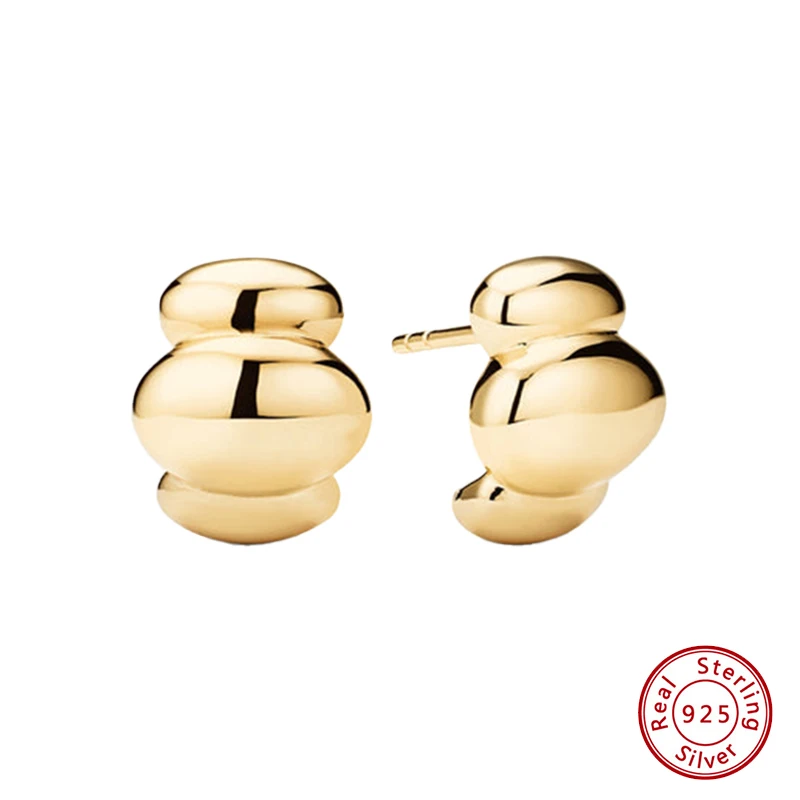 

Серьги из стерлингового серебра 925 пробы, оригинальные сертифицированные серьги-гвоздики в форме круассана для женщин, бесплатная доставка, ювелирные изделия