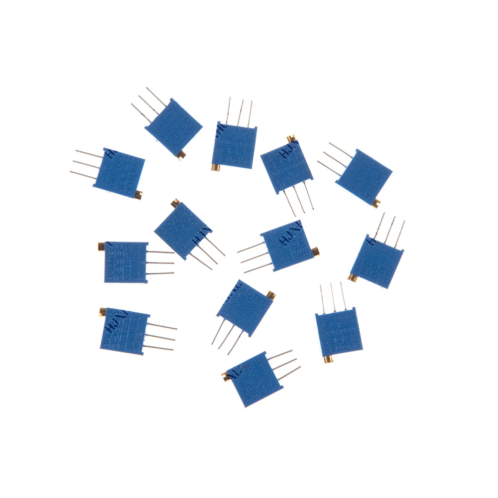 15 шт. 3296 3296 Вт 100 Ом-2 МОм 0,5 Вт переменные резисторы MultiTurn триммер регулируемая точность 3296 Вт комплект потенциометра