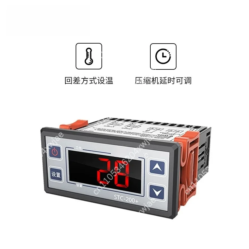 STC-200 Microcomputer Thermostat Temperature Control Switch for Refrigeration Heating Alarm, Home Cooler Freezer