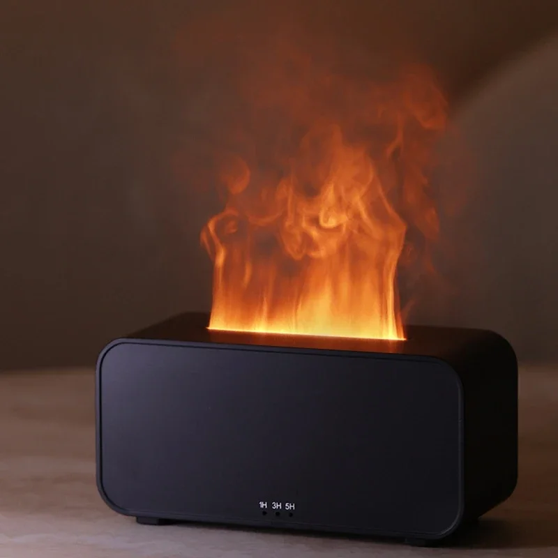 Colorful Flame Fireplace Aroma Diffuser for Home Bedroom Air Humidifier with Timer Remote Control Humidifier Creative Gift