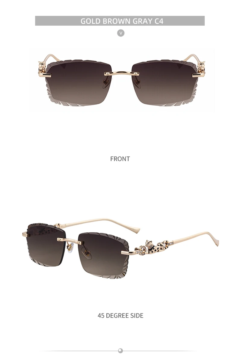 Mimiyou Quadratische randlose Sonnenbrille für Herren, hochwertige Outdoor-Brille für Damen, Grace Fashion-Brille, Marke UV400, Sonnenbrille – Detail 21