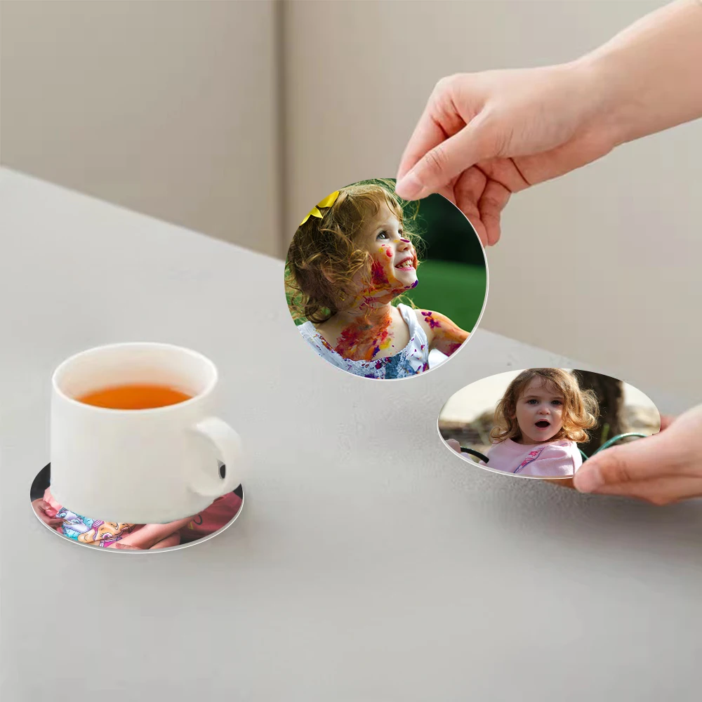 1pc Acrylic Custom Coasters, Personalized Coasters For Cups, Customized Cup Mat with Your Photo/Image, Idea Gift for Wedding