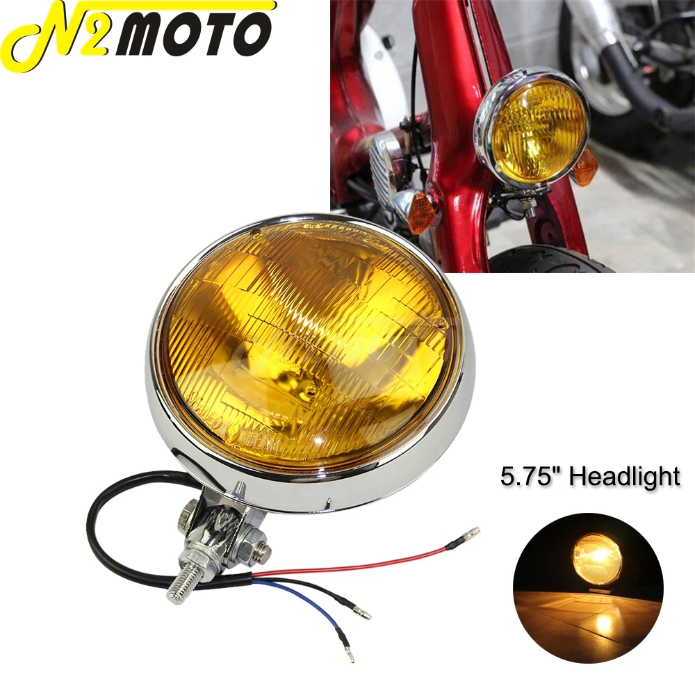 

Universal Motorcycle Vintage Front Headlight 12V Sealed Beam 5.75" Retro Bates Headlamp For Harley Bobber Cafe Racer Chopper