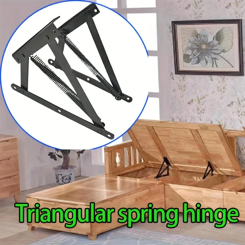 2pcs Functional Sofa Hardware Accessories, Triangular Spring Hinge, Storage Cabinet Lift Adjuster, Medium Bed Hinge