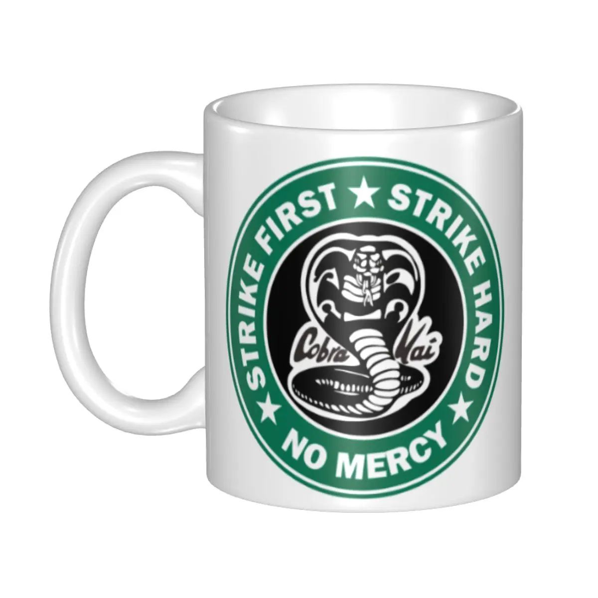 Cobra Kai No Mercy Coffee Mug DIY Personalized Classic Tv Movies Ceramic Mug Creative Present Outdoor Work Camping Cups And Mugs