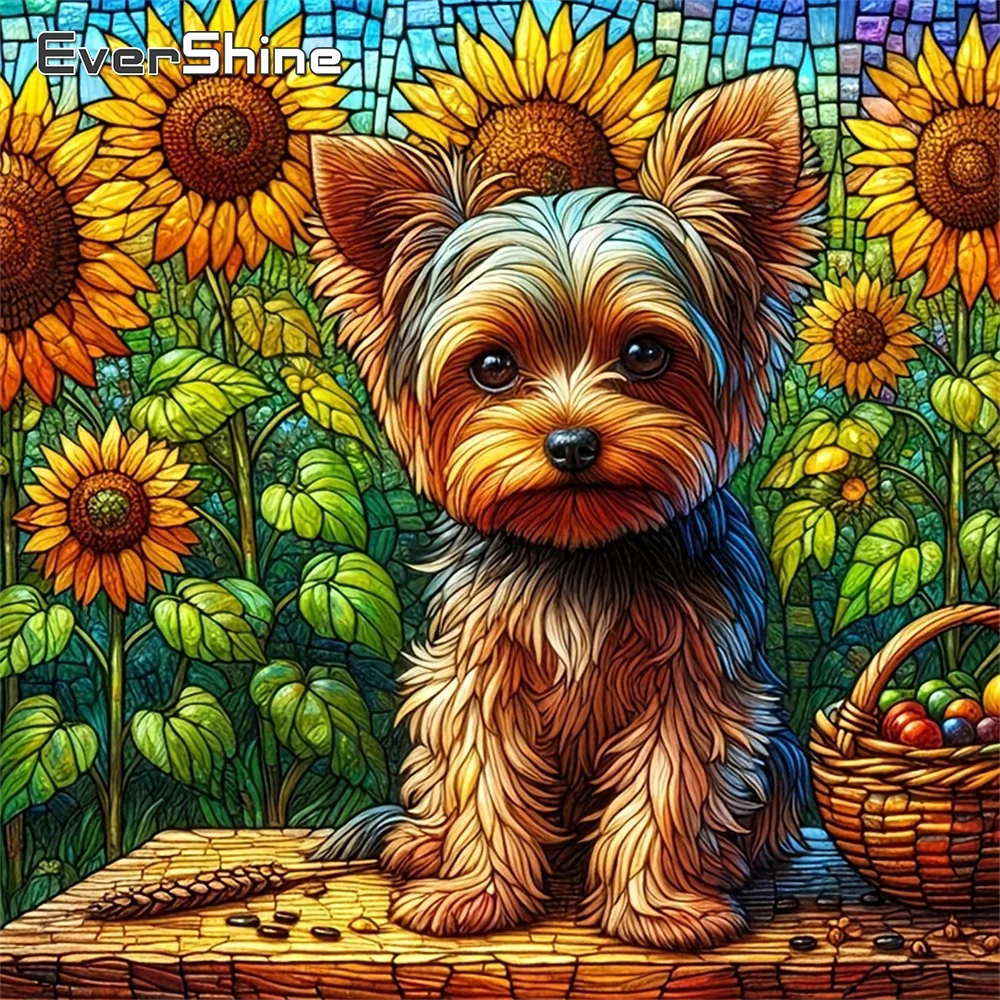 

Алмазная вышивка Evershine: Набор для творчества «Собака» с полным квадратным стразами, мозаика «Подсолнух», декор для стен