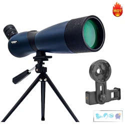 Telescopio Monocular BAK4 impermeable para tiro al aire libre, telescopio de 25-75x70 HD con Zoom, Prisma para observación de aves y acampada