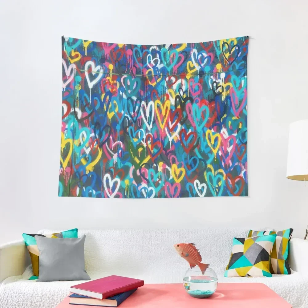 

Graffiti Hearts Love Tapestry Aesthetics For Room Cute Room Decor Custom Bedrooms Decor Tapestry