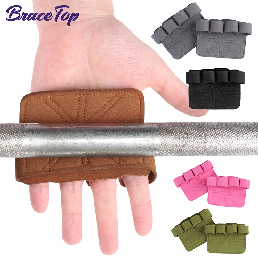 

BraceTop Anti-Skid Hand Guard Gloves for Gym Sports Weight Lifting Training Crossfit Fitness Bodybuilding Workout Palm Protector