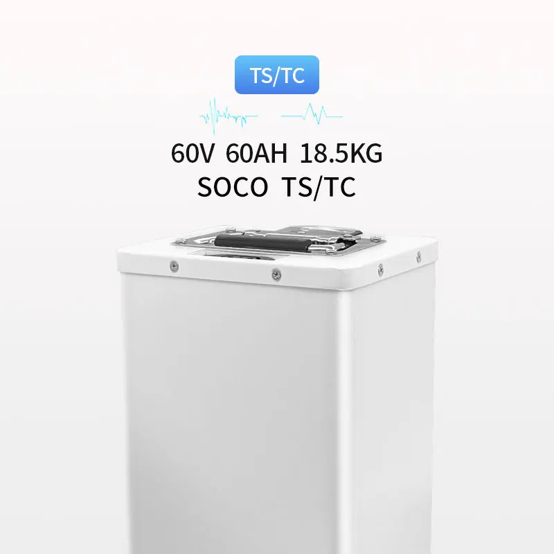 Batería de gran capacidad de 60V y 60Ah para Super SOCO TS, TC, Ant, BMS, reemplazo directo, Compatible con baterías duales, 60V, 55AH, 60a