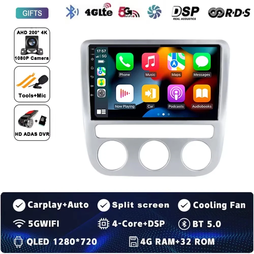 Android 15 autoradio multimedia 4G WIFI Carplay GPS navigatie voor Volkswagen VW Scirocco EOS 2009 2010 2011 2012 2013 2015 2016