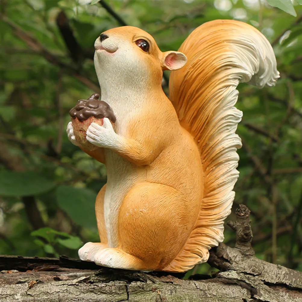 

2 Pcs Squirrel Pendant Resin Craft Ornaments Realistic Simulation Figures Bonsai Simulated Animal Statue Models Mini Statues