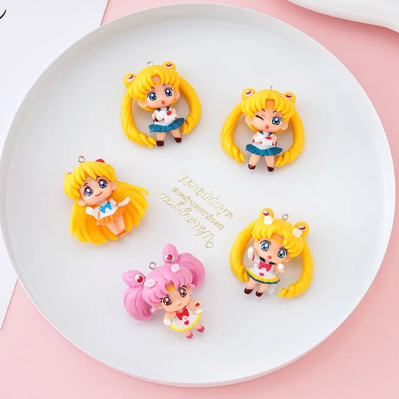 5CM Anime Sailor Moon Action Figures Chiba Mamoru Tsukino Usagi Chibiusa Moon Princess Standing PVC Model Collection Kid Toy