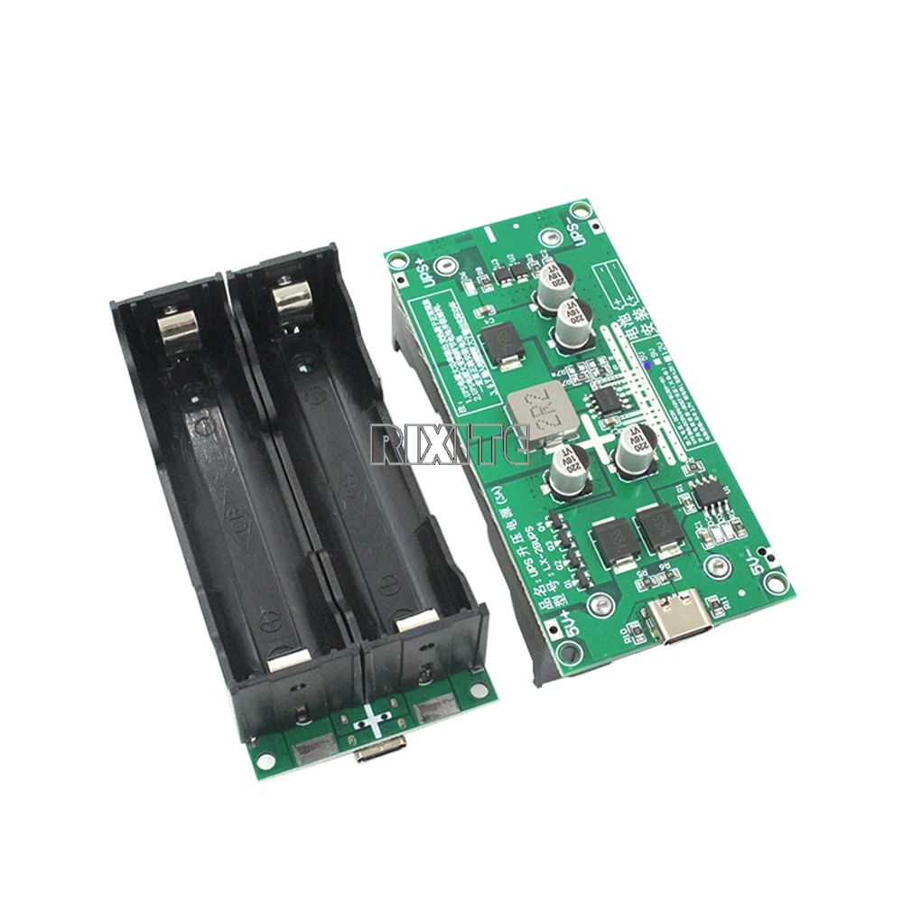 5V 9V 12V Type-C DC-DC UPS Step Up Boost Converter Module 15W 3A 18650 Lithium Battery Charger Board Router Adapter Power Supply