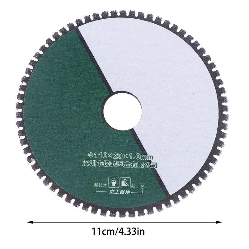 Hoja de sierra de aleación de 110 mm, ideal para corte de madera, plástico y metal, adecuada para amoladora angular