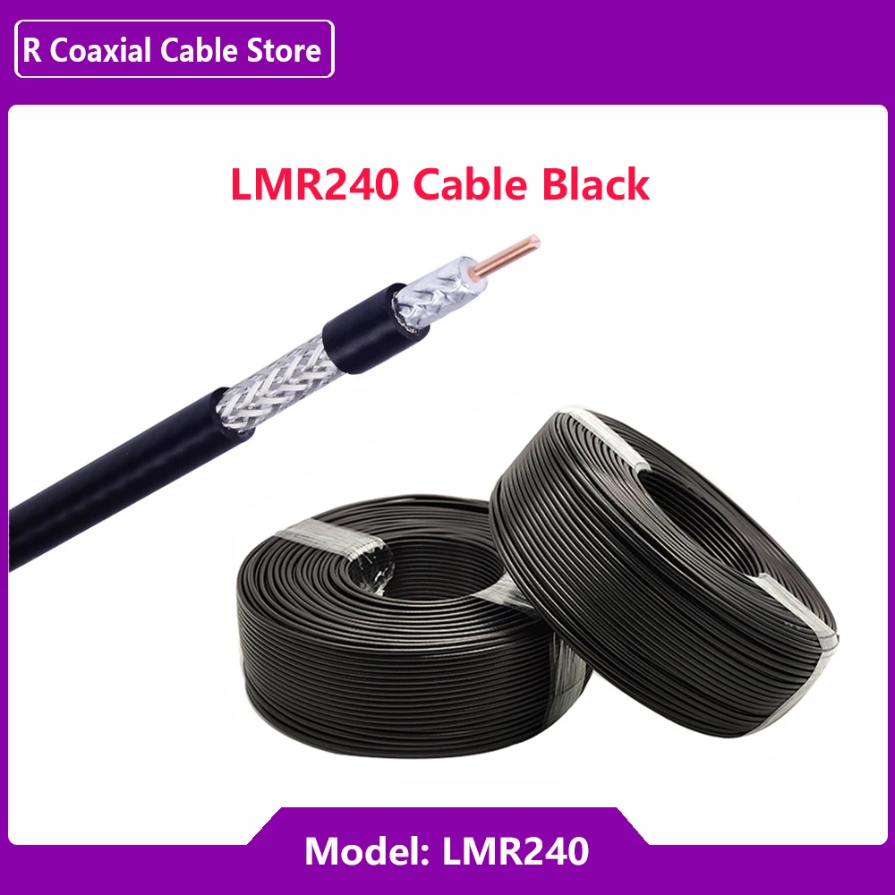 RF Coax Coaxial Cable LMR240 Cable 50 Ohm Connector Wires for Automotive Communication Surveillance Video Coaxial