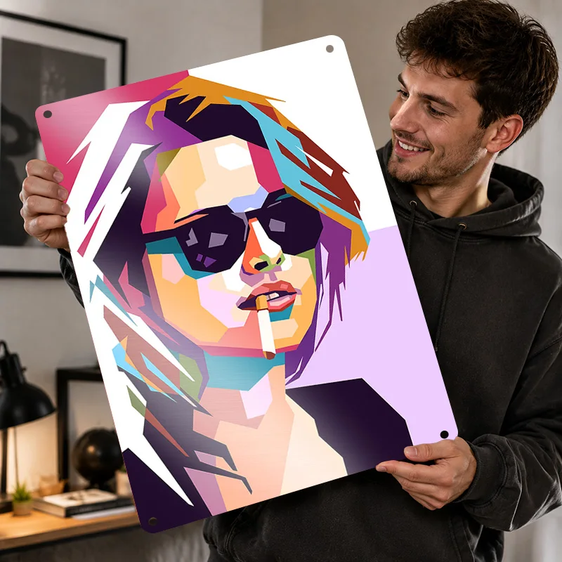 Kristen Stewart Textured Posters Personalized Aluminum Metal Sign Cinematic Star Tribute Wall Art Suited To Screen Collectors