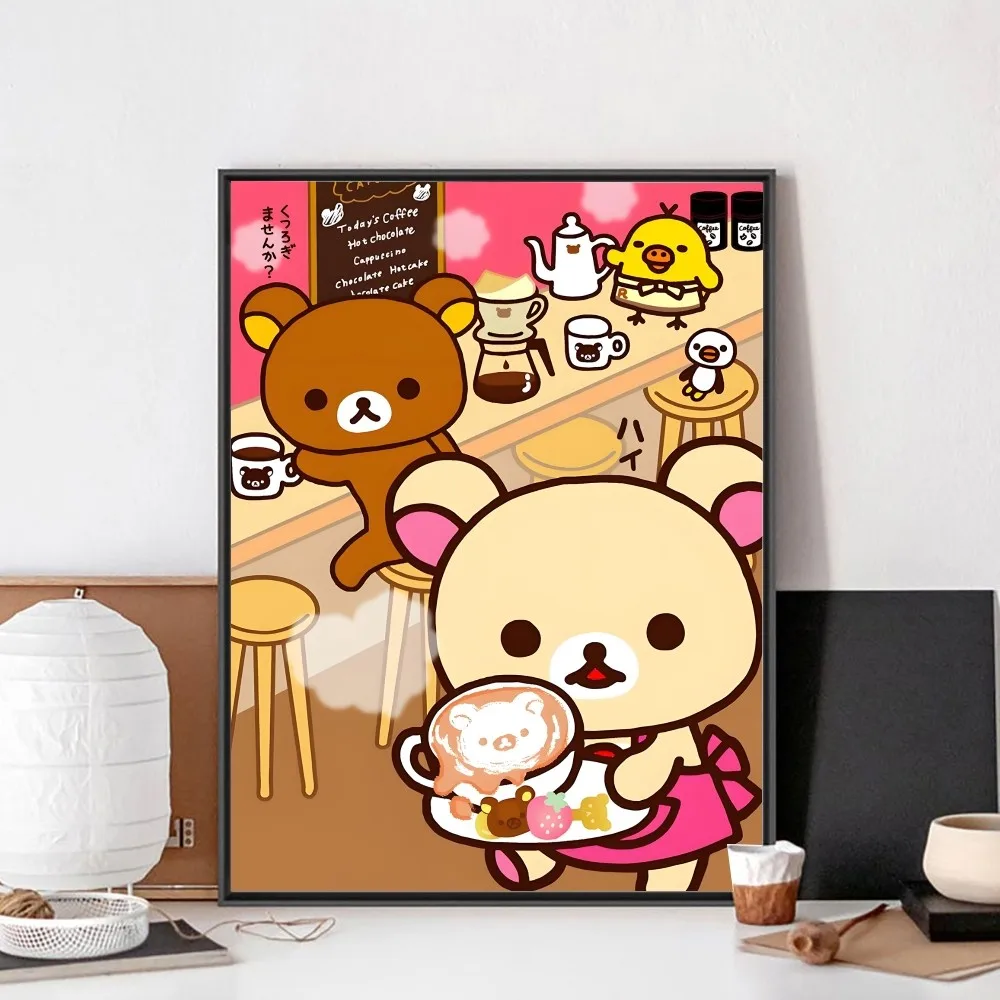 Cute Cartoon R-Rilakkuma Poster DIY Poster Kraft Paper Vintage Poster Wall Art Painting Study Stickers Big Szie Wall Painting