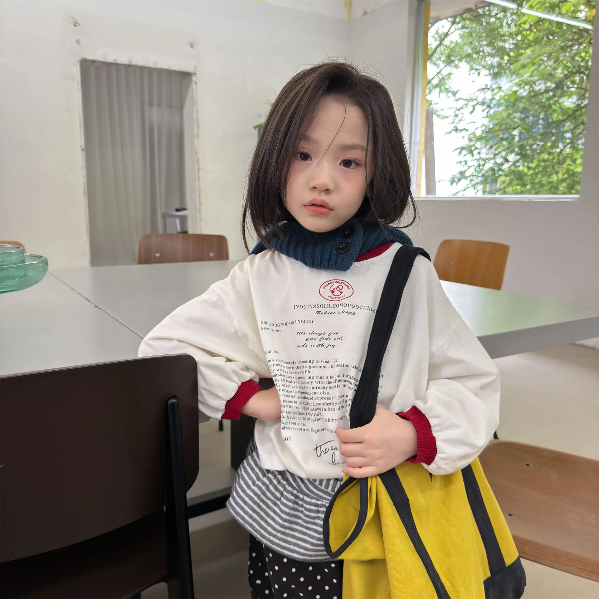 2026 Autumn New Children Casual Sweatshirt For Boys Girls Loose Pullover Letter Print Baby Long Sleeve Tops Loose Kids Clothes