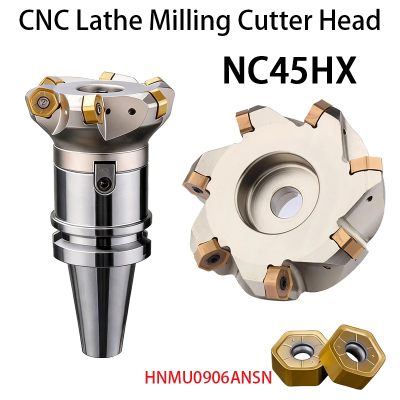 

NC45HX0906 Double Sided 45 degree fast feed heavy cutting face milling cutter head HNGX0906 Double-sided 12 Edge insert CNC
