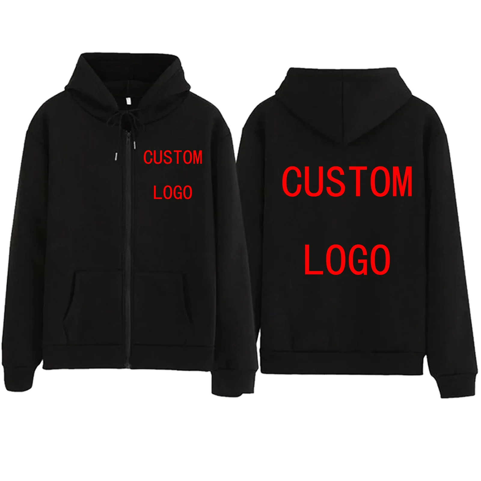 Men Women Custom Zipper Hoodie Harajuku Pullover Tops Long Sleeve Loose Casual Sweatshirts