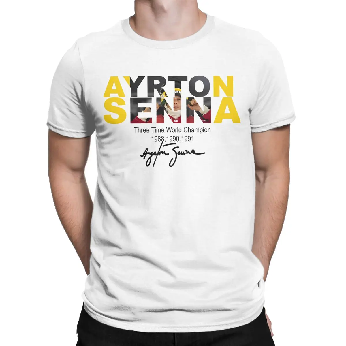 New Arrival Men Women Ayrton Senna World Champions T-Shirts Accessories Vintage Cotton Racing T Shirt Top Tee Clothes