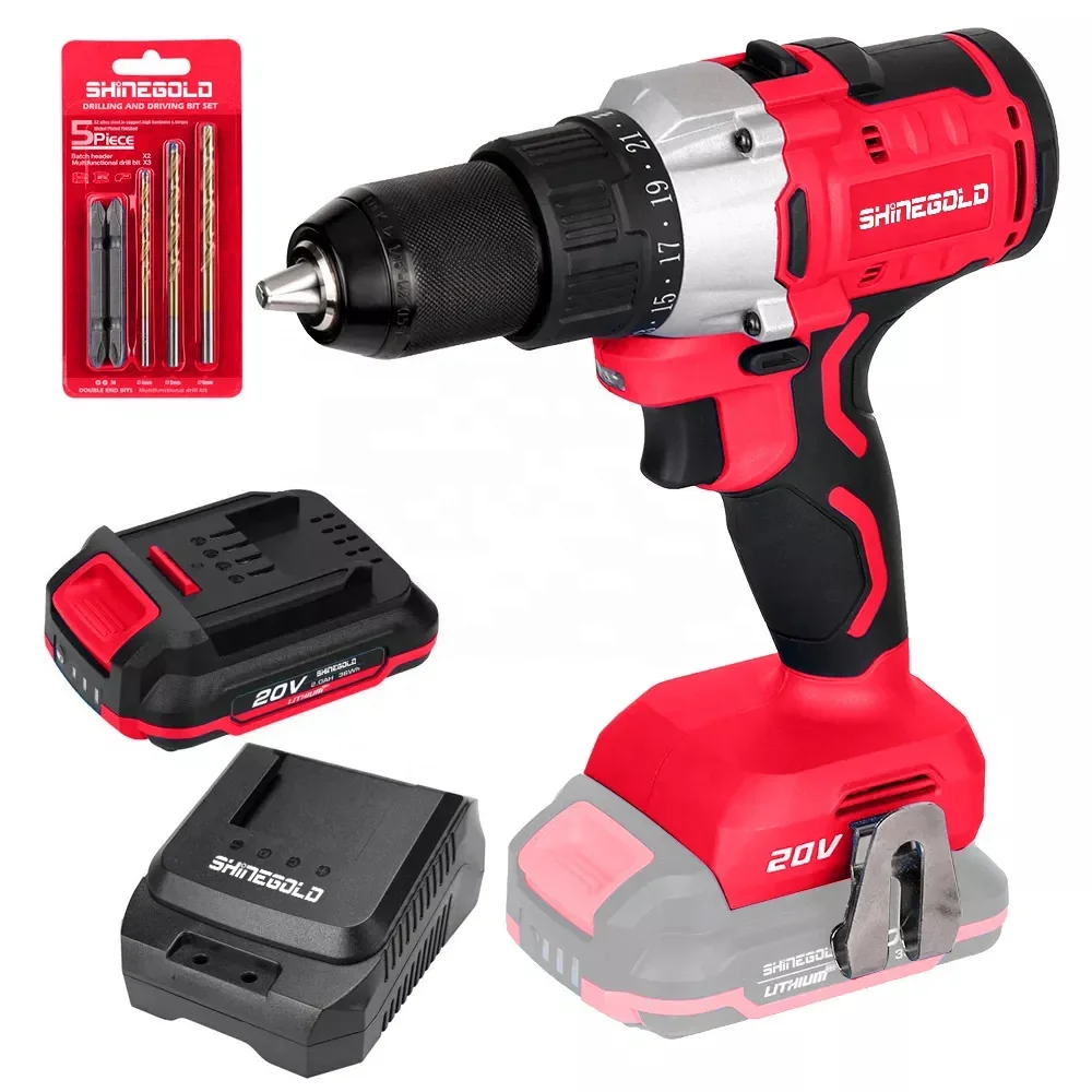 

High Quality Cordless Power Tools Lithium 20V Brushless Double Speed Drill