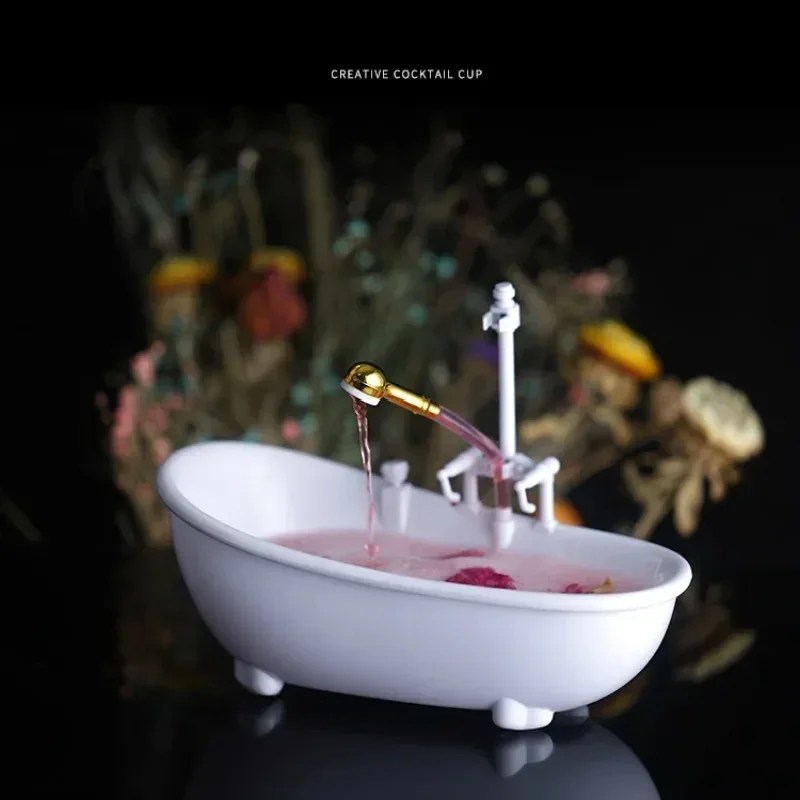 Funny Creative Bathtub Cocktail Glass Electric Cyclic Water Spray Cup Milkshake Cold Drinks Bar Nightclub TIKI Flip Wine Tumbler