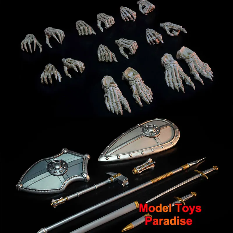 

Four Horsemen 1/12 Scale Skeleton Hand Foot Knight Shield Accessories Fit Mythical Legion Series Soldier 6'' Action Figure Body