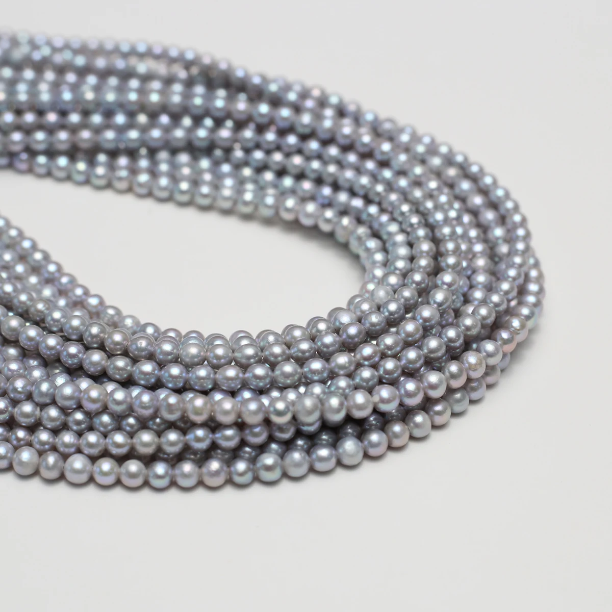 

3-4mm Gray Near-round Semi-finished Natural Pearls Loose Beads for Jewelry Making Supplies DIY Necklace Bracelet Accessories