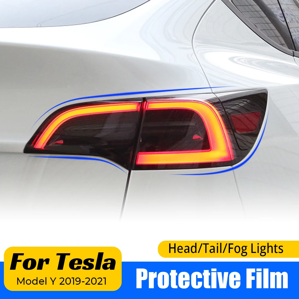 

High Quality TPU For Headlight Fog Rear Tail Lights Protective Film Lamp Protector For Tesla Model Y 2019-2023 Car Accessories