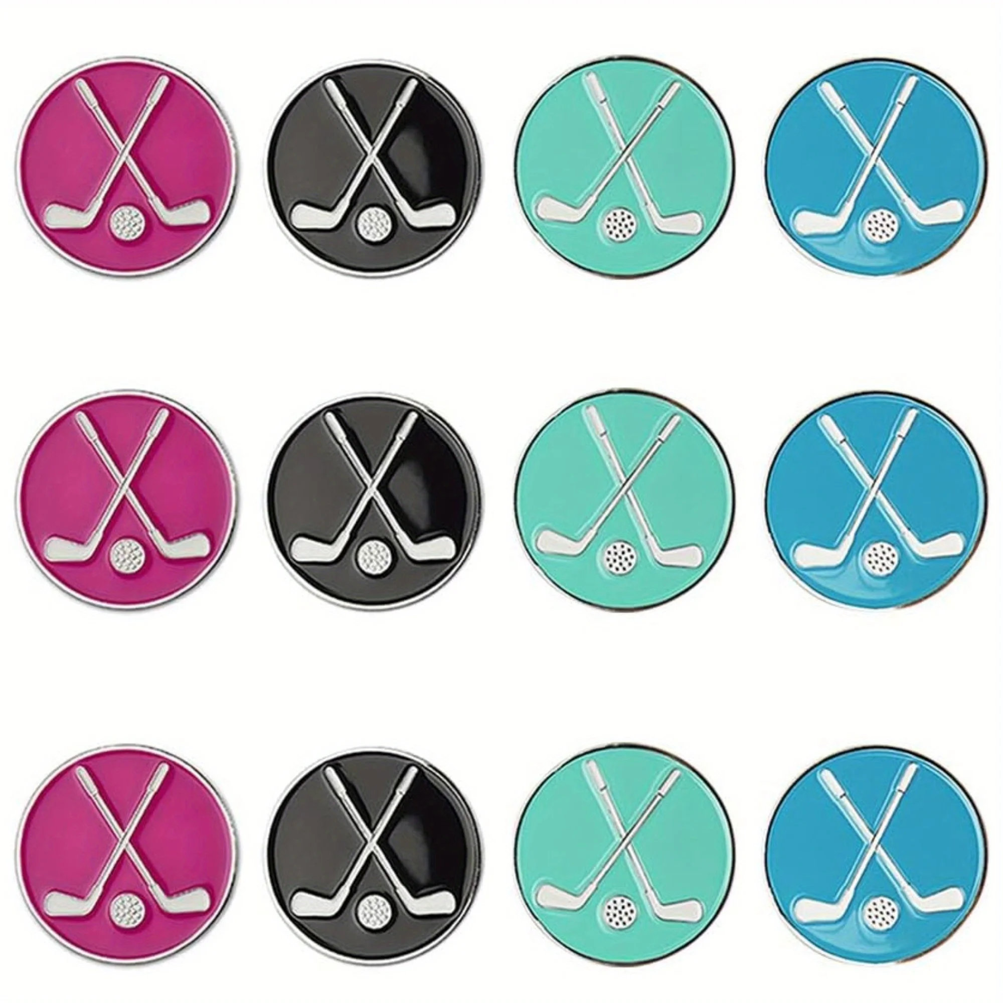 Golf Ball Markers Assorted Patterns Value Pack of 12 Golf Gifts, Golf Cap Clips  Accessories Sets for Men Women Golfer