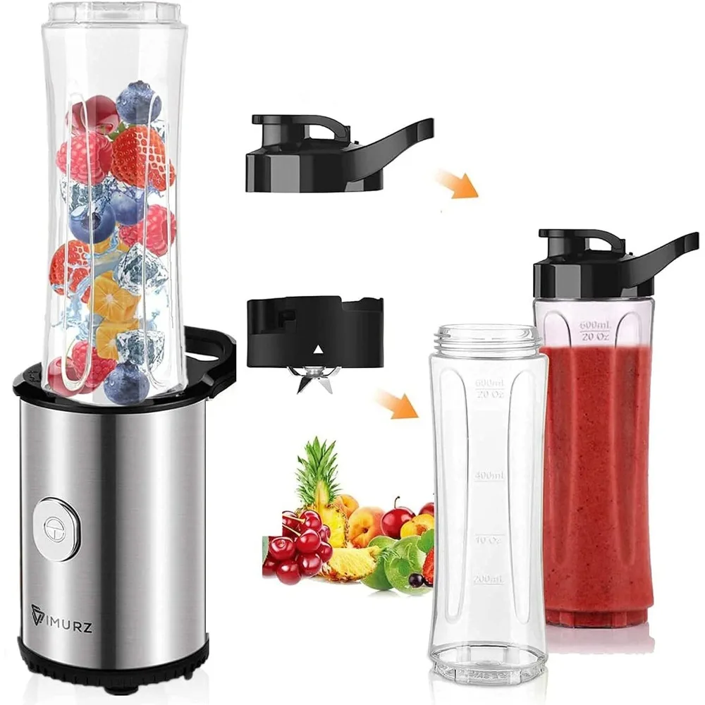 Portable Blender & Smoothie Maker Personal Mini Blender Electric Mixer with 2x600ml Blending Bottles