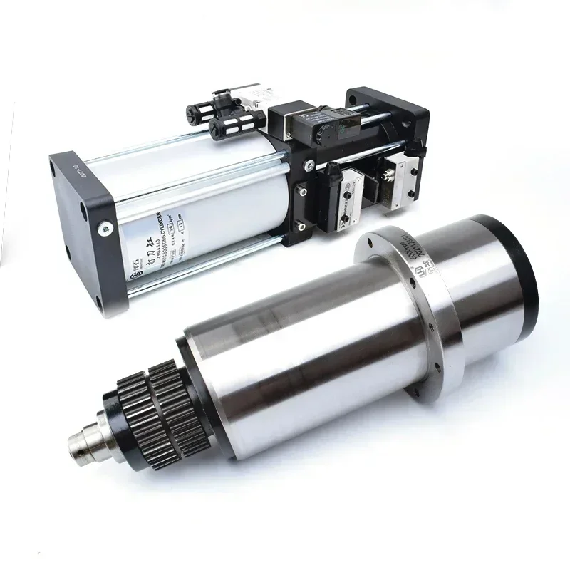 10000rpm 90mm Cylinder Milling Belt Drive ATC Spindle CNC Router Belt Driving Spindle with Pneumatic Cylinder Full Kit