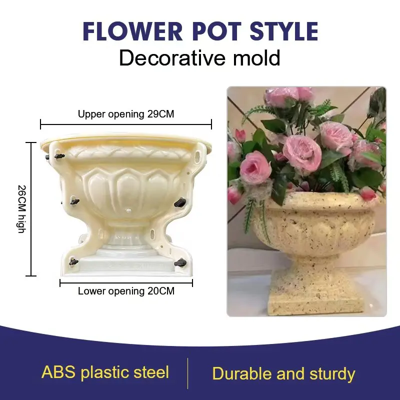 Перила в стиле цветочного горшка, декоративная пластиковая форма для литья бетона, устойчивая к старению и деформации, многоразовая, простая в эксплуатации