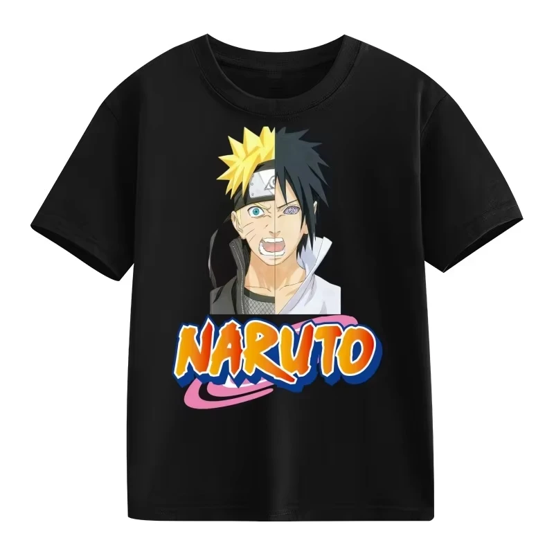 

2026 new Naruto Kids T-shirt Cartoon character print pure cotton short-sleeved round-neck shirt