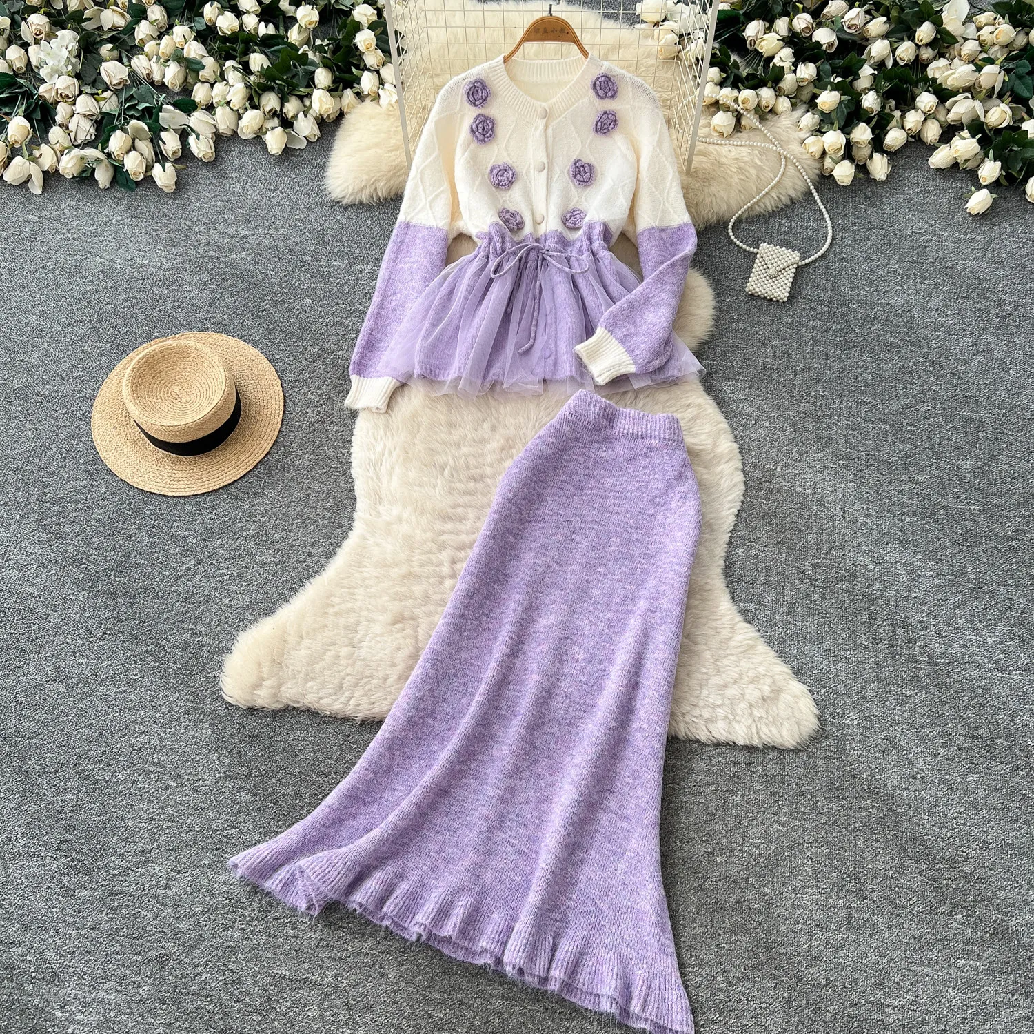 Conjunto de Dos Piezas de Punt - Women'S Fashion Knitwear reseña y precio