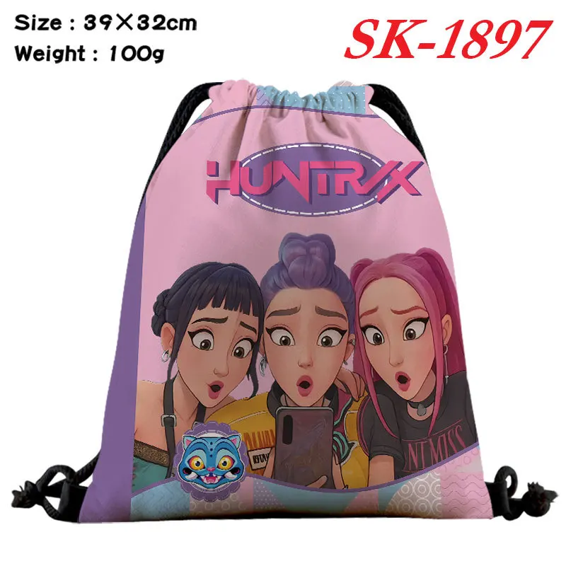 Brand New K-POP Witch Hunters Cartoon Anime Merchandise Full-Colour Drawstring Storage Pouch Backpack Storage Bag