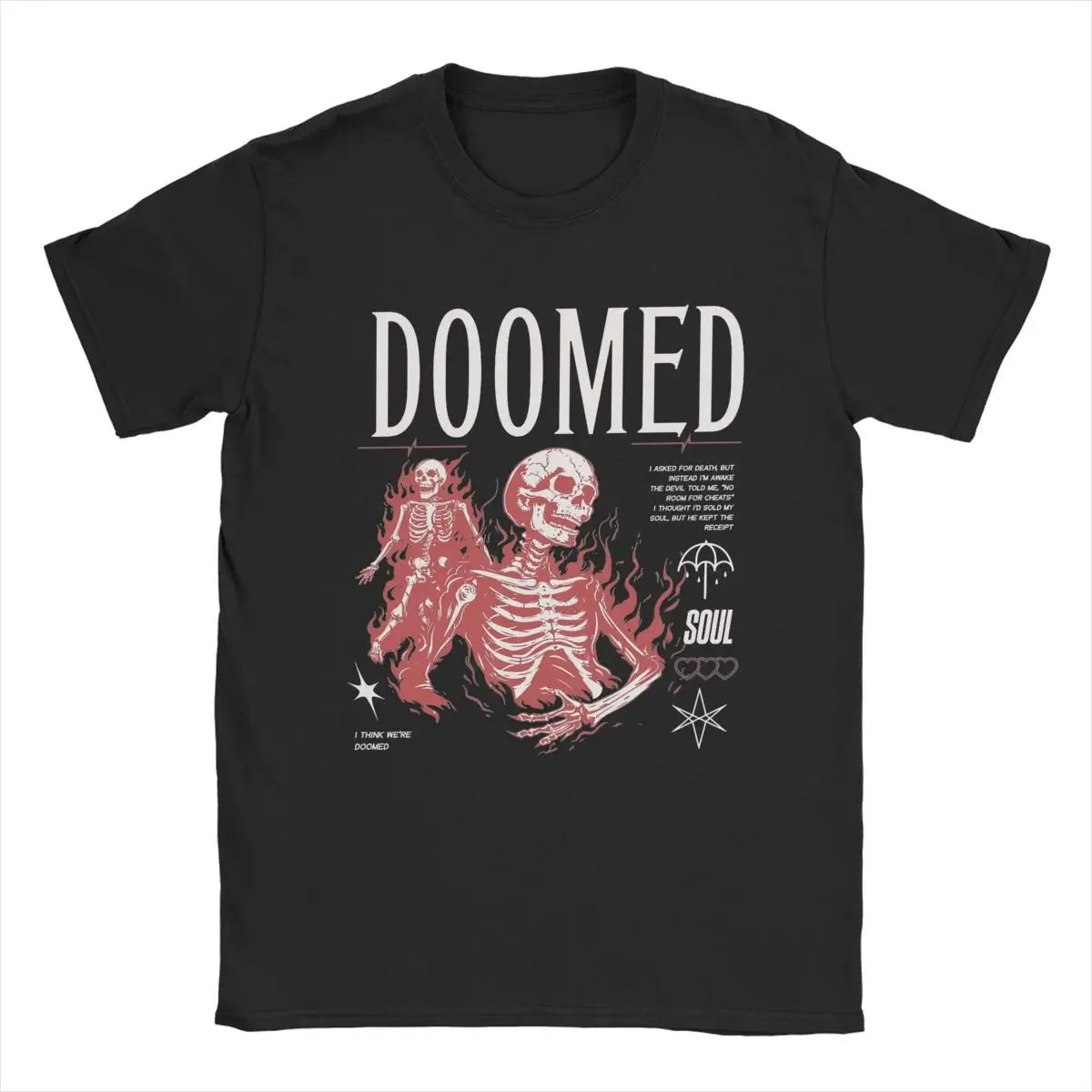 DOOMED Bring Me The Horizons T Shirts for Men Cotton Funny T-Shirt O Neck Band Tee Shirt Short Sleeve Clothing Plus Size